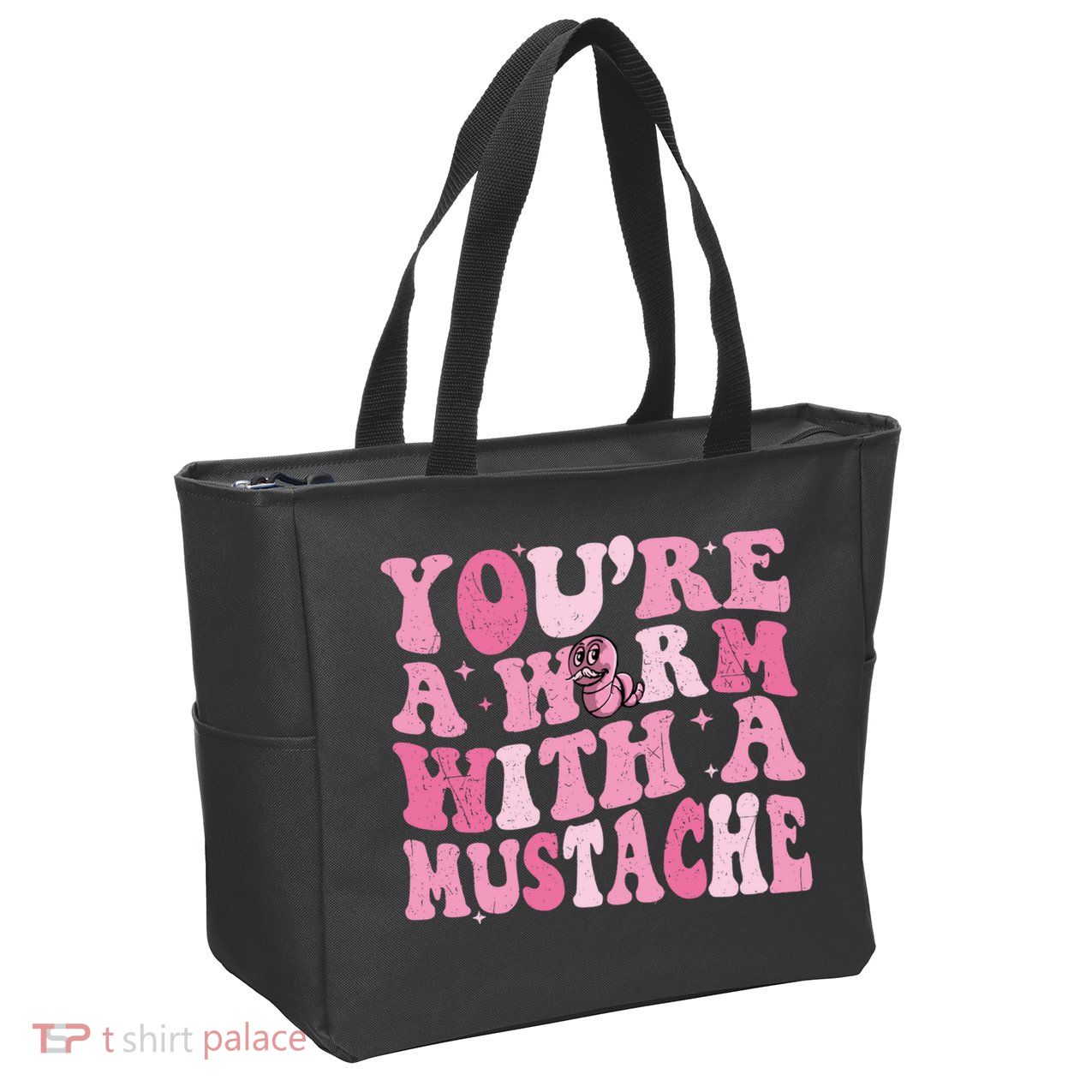 Youre A Worm With A Mustache James Tom Ariana Reality Zip Tote Bag