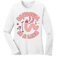 You’re A Worm With A Mustache Vanderpump Rules Scandovals Is A Liar Ladies Long Sleeve Shirt