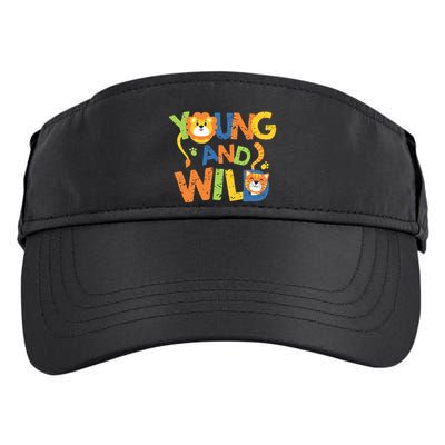 Young And Wild Typography Cute Animal Adult Drive Performance Visor