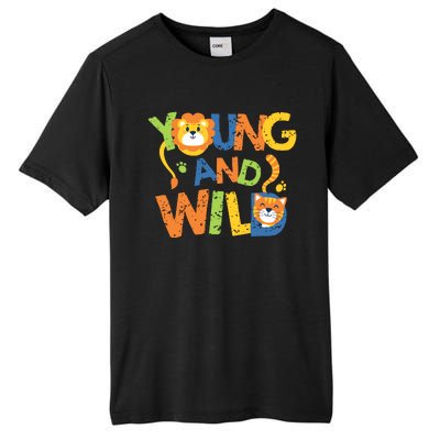 Young And Wild Typography Cute Animal Tall Fusion ChromaSoft Performance T-Shirt