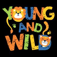 Young And Wild Typography Cute Animal Mug