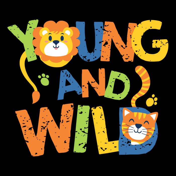 Young And Wild Typography Cute Animal Mug
