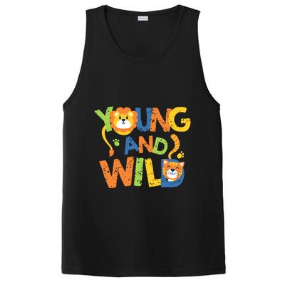 Young And Wild Typography Cute Animal PosiCharge Competitor Tank