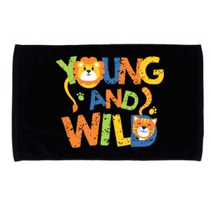 Young And Wild Typography Cute Animal Microfiber Hand Towel