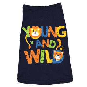 Young And Wild Typography Cute Animal Doggie Tank