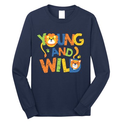 Young And Wild Typography Cute Animal Long Sleeve Shirt