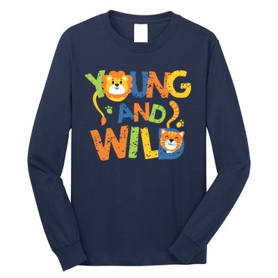 Young And Wild Typography Cute Animal Long Sleeve Shirt