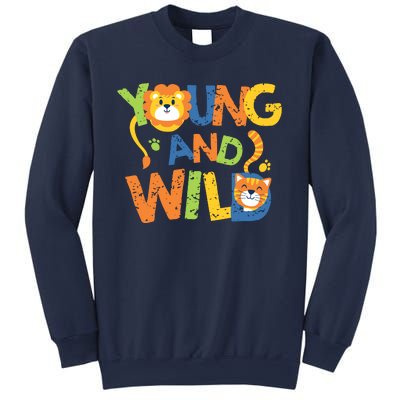 Young And Wild Typography Cute Animal Sweatshirt