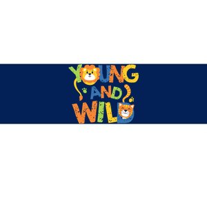 Young And Wild Typography Cute Animal Bumper Sticker