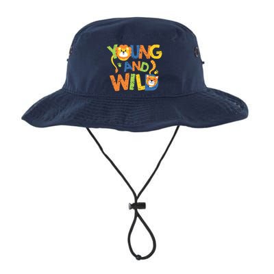 Young And Wild Typography Cute Animal Bucket Hat