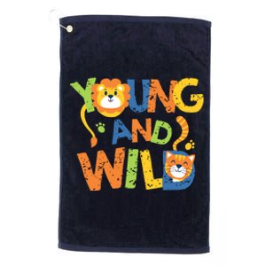 Young And Wild Typography Cute Animal Platinum Collection Golf Towel