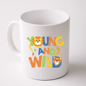 Young And Wild Typography Cute Animal Coffee Mug