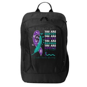 You Are Worthy You Are Loved Suicide Prevention Quote City Backpack