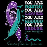 You Are Worthy You Are Loved Suicide Prevention Quote Zip Tote Bag