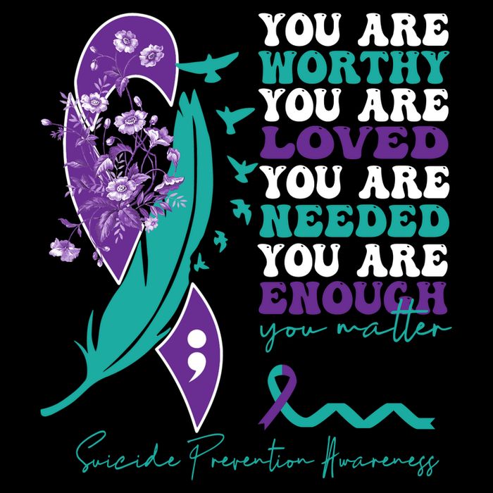You Are Worthy You Are Loved Suicide Prevention Quote Zip Tote Bag