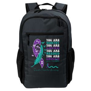 You Are Worthy You Are Loved Suicide Prevention Quote Daily Commute Backpack