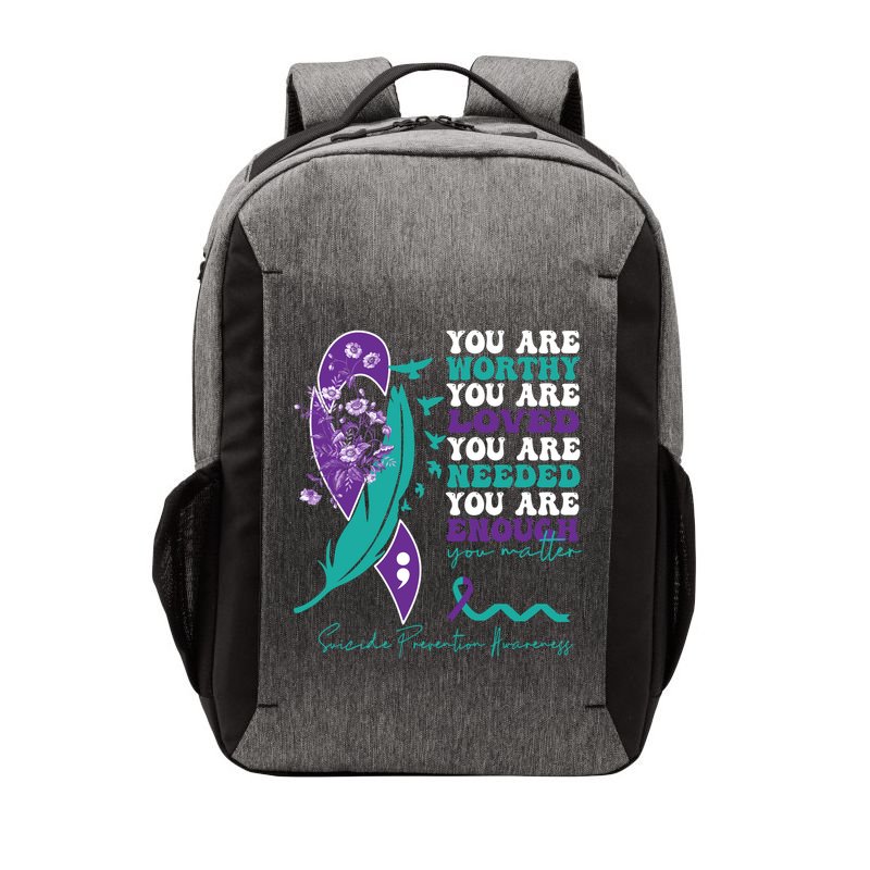 You Are Worthy You Are Loved Suicide Prevention Quote Vector Backpack