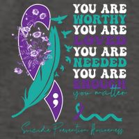 You Are Worthy You Are Loved Suicide Prevention Quote Vector Backpack