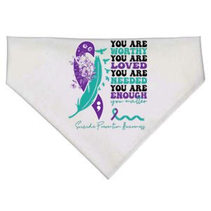 You Are Worthy You Are Loved Suicide Prevention Quote USA-Made Doggie Bandana