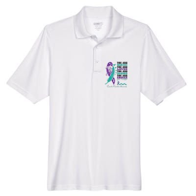 You Are Worthy You Are Loved Suicide Prevention Quote Men's Origin Performance Piqué Polo