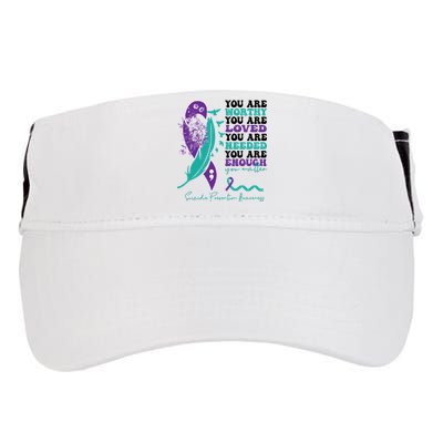 You Are Worthy You Are Loved Suicide Prevention Quote Adult Drive Performance Visor