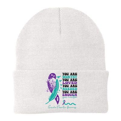 You Are Worthy You Are Loved Suicide Prevention Quote Knit Cap Winter Beanie