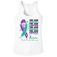 You Are Worthy You Are Loved Suicide Prevention Quote Ladies PosiCharge Competitor Racerback Tank