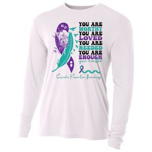 You Are Worthy You Are Loved Suicide Prevention Quote Cooling Performance Long Sleeve Crew