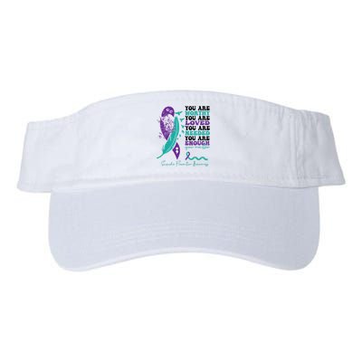 You Are Worthy You Are Loved Suicide Prevention Quote Valucap Bio-Washed Visor