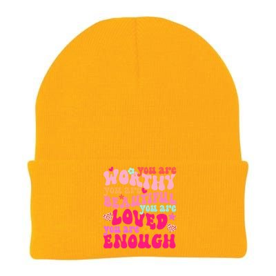 You Are Worthy Beautiful Loved Enough Tal Health Matters Meaningful Gift Knit Cap Winter Beanie