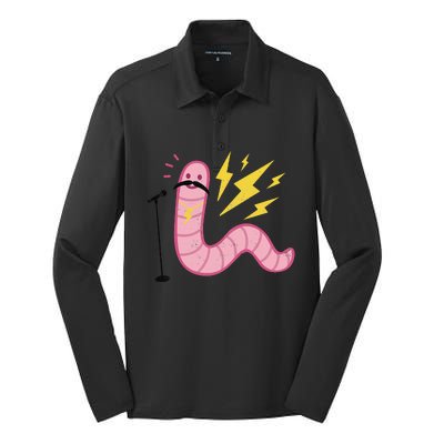 You're A Worm With A Mustache Silk Touch Performance Long Sleeve Polo