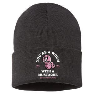 Youre A Worm With A Mustache Sustainable Knit Beanie