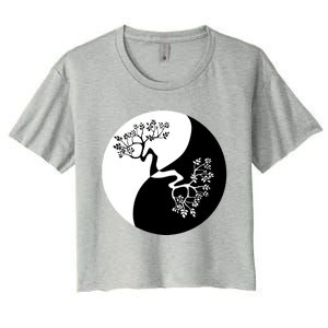 Yin And Yang Bonsai Tree Japan Buddha Zen Meditation Yoga Funny Gift Women's Crop Top Tee