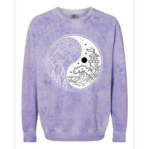 Yin And Yang Camping Camper Hiking Nature Mountains Gift Colorblast Crewneck Sweatshirt