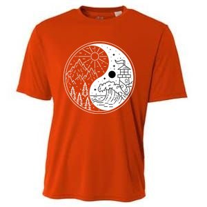 Yin And Yang Camping Camper Hiking Nature Mountains Gift Cooling Performance Crew T-Shirt