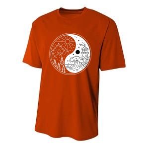 Yin And Yang Camping Camper Hiking Nature Mountains Gift Youth Performance Sprint T-Shirt