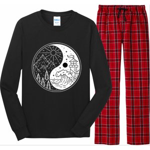 Yin And Yang Camping Camper Hiking Nature Mountains Gift Long Sleeve Pajama Set