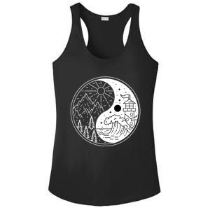 Yin And Yang Camping Camper Hiking Nature Mountains Gift Ladies PosiCharge Competitor Racerback Tank