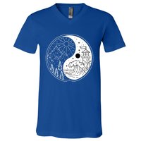 Yin And Yang Camping Camper Hiking Nature Mountains Gift V-Neck T-Shirt