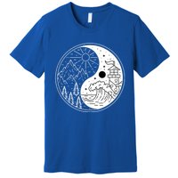 Yin And Yang Camping Camper Hiking Nature Mountains Gift Premium T-Shirt