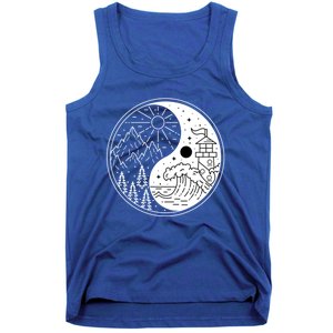 Yin And Yang Camping Camper Hiking Nature Mountains Gift Tank Top