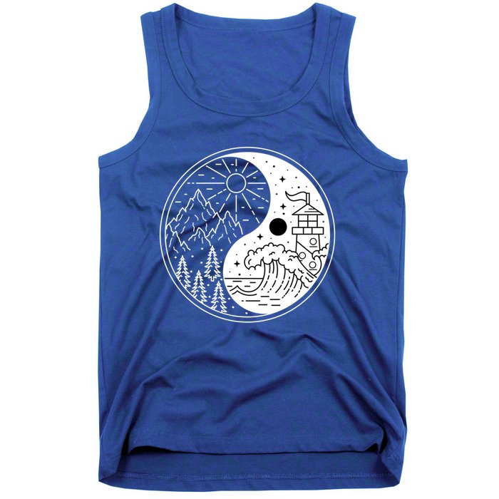 Yin And Yang Camping Camper Hiking Nature Mountains Gift Tank Top