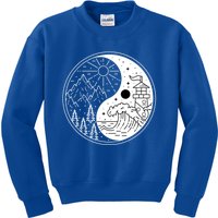 Yin And Yang Camping Camper Hiking Nature Mountains Gift Kids Sweatshirt