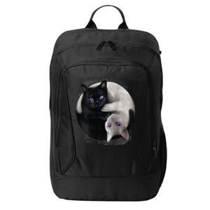 Yin And Yang Black Cat And White Cat Halloween For City Backpack