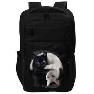 Yin And Yang Black Cat And White Cat Halloween For Impact Tech Backpack