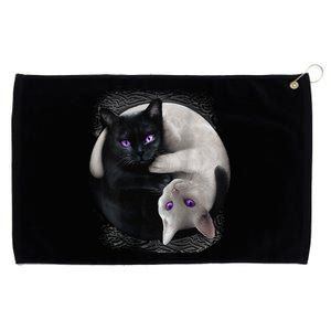 Yin And Yang Black Cat And White Cat Halloween For Grommeted Golf Towel