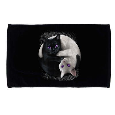 Yin And Yang Black Cat And White Cat Halloween For Microfiber Hand Towel