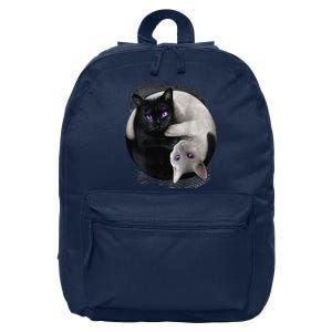 Yin And Yang Black Cat And White Cat Halloween For 16 in Basic Backpack