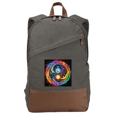 Yin And Yang Effect Cotton Canvas Backpack