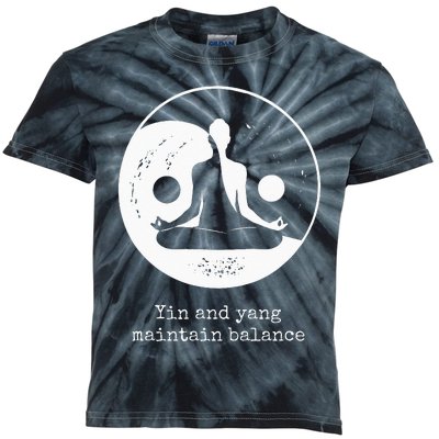 Yin And Yang Maintain Balance Yin Yang Designs Present Kids Tie-Dye T-Shirt